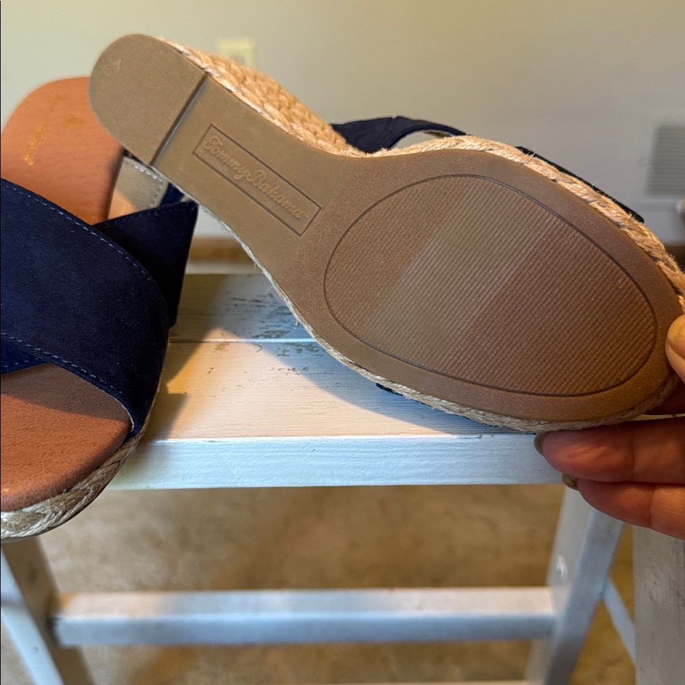 Tommy Bahama , Women's Navy Wedge Sandals - Picture 3 of 4